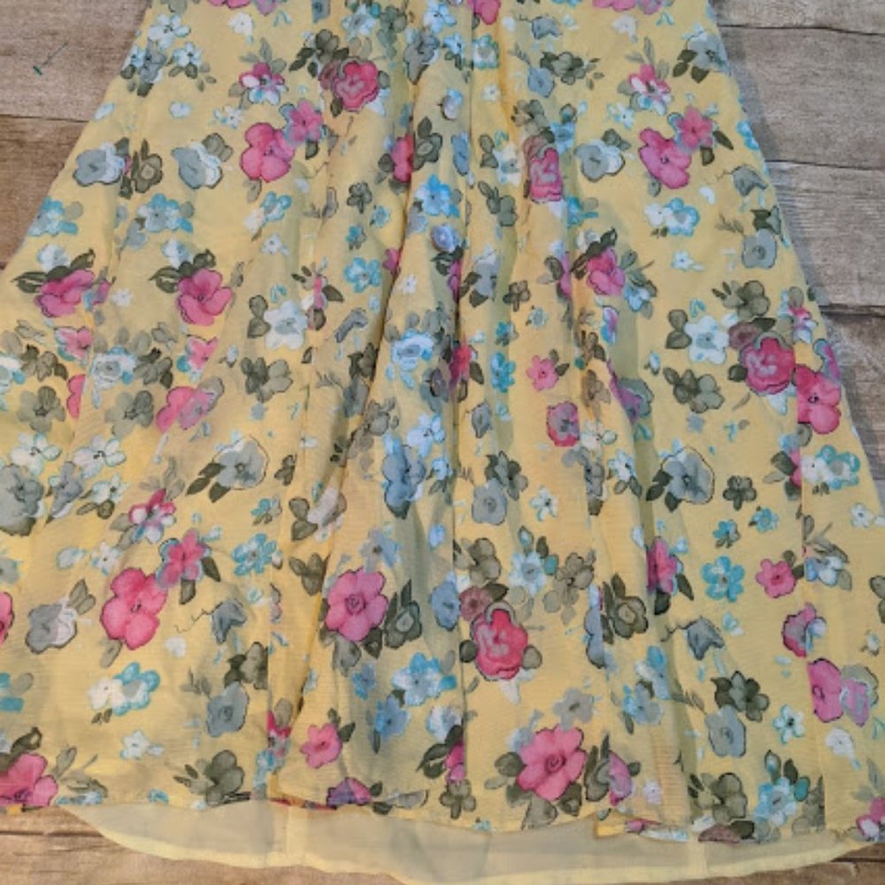 Vintage Cottage Core Yellow Floral Dress - Picture 9 of 16